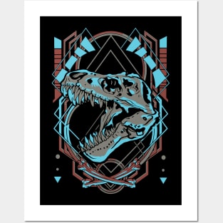 Geometric Dino Posters and Art